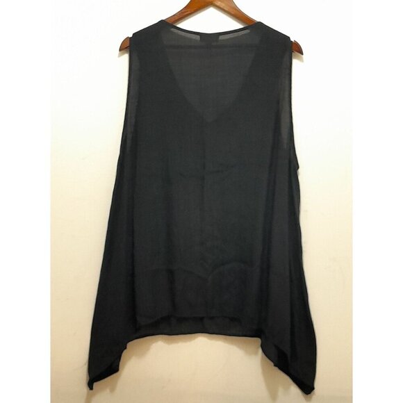 Womens Lagenlook Embroidered Hippie Boho Tunic Top Black Size 3X - Picture 4 of 6